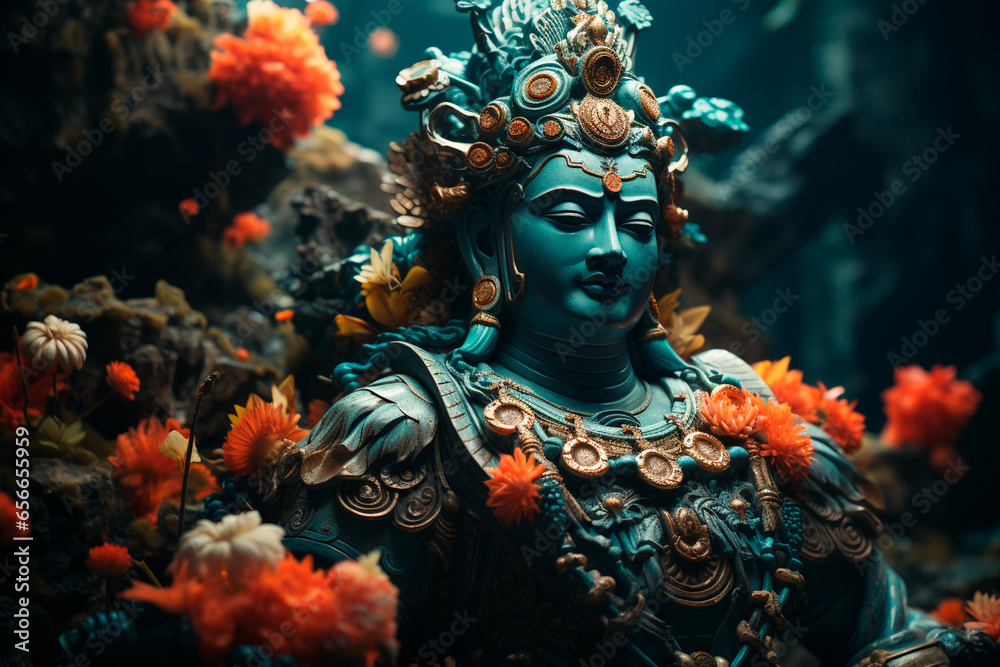 Fototapeta premium statue of god in chinese temple