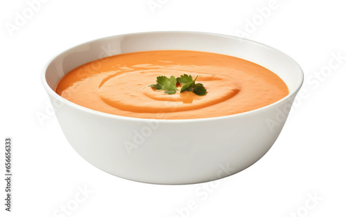 Steaming Bowl of Tomato Ketchup with Fresh Ingredients Isolated on Transparent Background photo