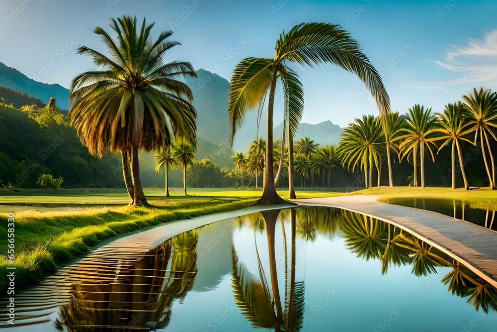 Obraz premium palm trees on the beach
