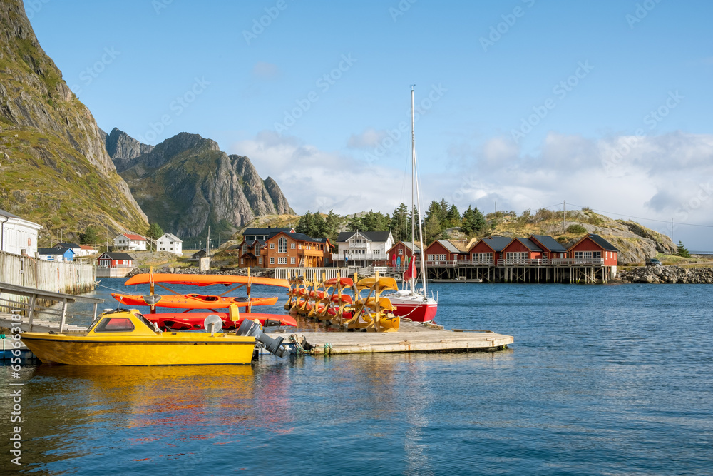 Lofoten fjord harbour