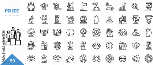 prize outline icon collection. Minimal linear icon pack. Vector illustration