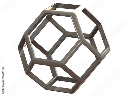 Wireframe Shape Truncated Octahedron 3D print model photo