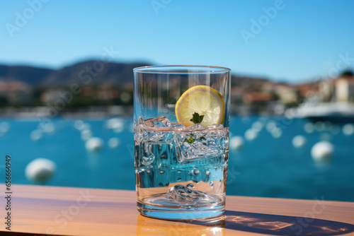 A person drinking a glass of clear, refreshing water, highlighting hydration's importance. Concept of staying hydrated. Generative Ai.