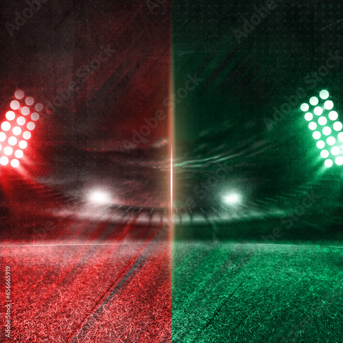 Cricket template for social media posts. Cricket background with stadium lights, gallery and field. Amazing readymade background for sports social media posts. Bangladesh vs Pakistan vs Afghanistan