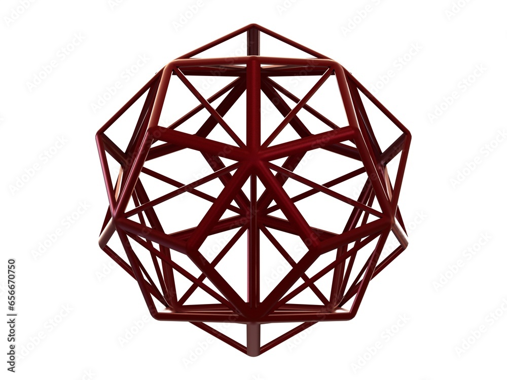 Wireframe Shape Small Triambic Icosahedron 3D print model Wireframe Shape Small Triambic Icosahedron 3D print model