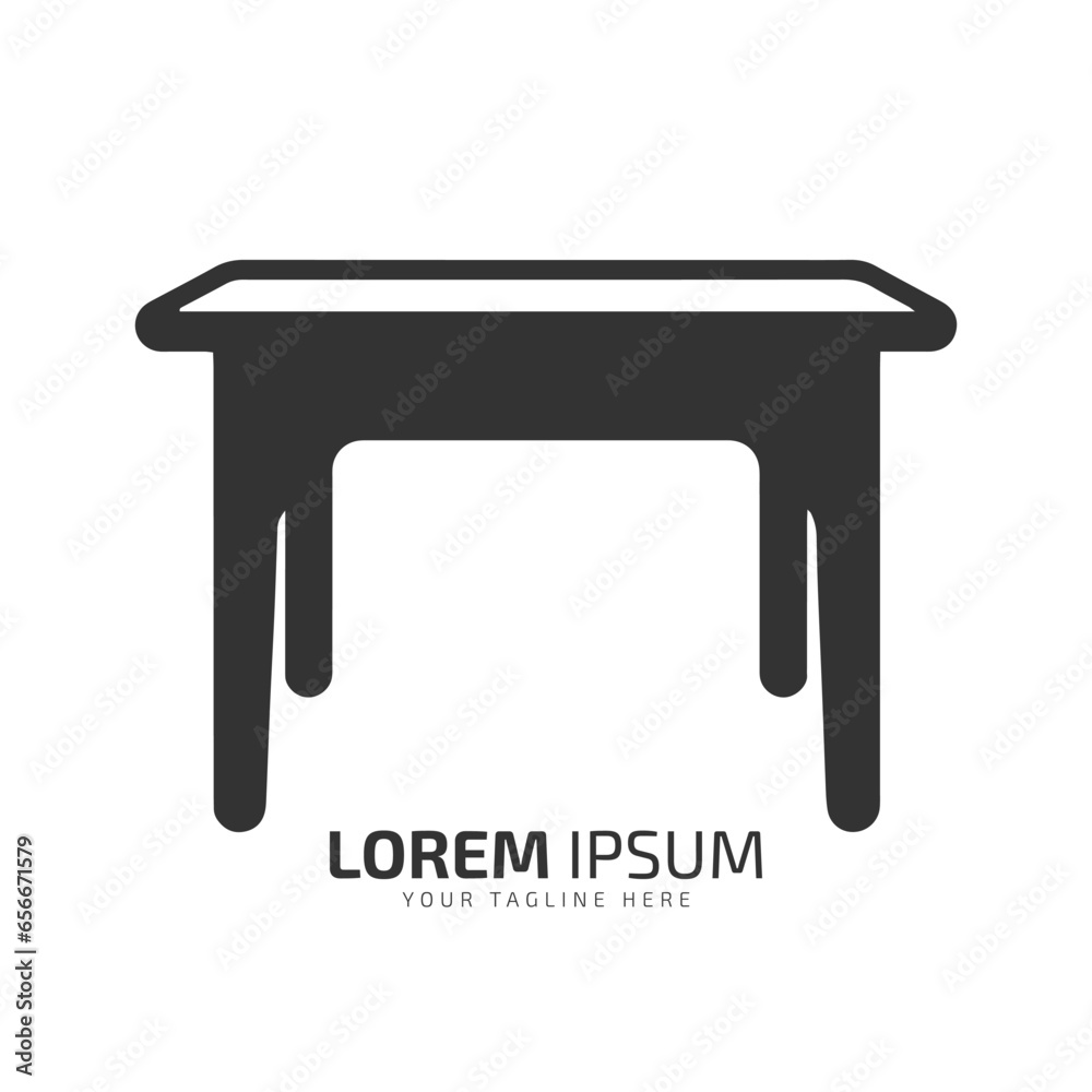 Minimal and abstract logo of table vector desk icon computer table silhouette isolated template design best sketch Minimal and abstract logo of table vector desk icon computer table silhouette isolated template design best sketch