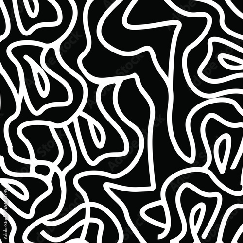 Abstract horizontal background with black waves. Trendy vector illustration in style texture pattern