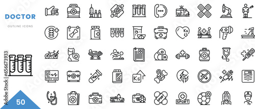 doctor outline icon collection. Minimal linear icon pack. Vector illustration