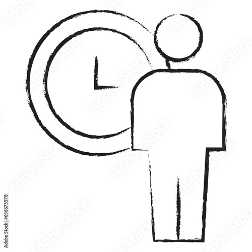 Hand drawn User Time icon