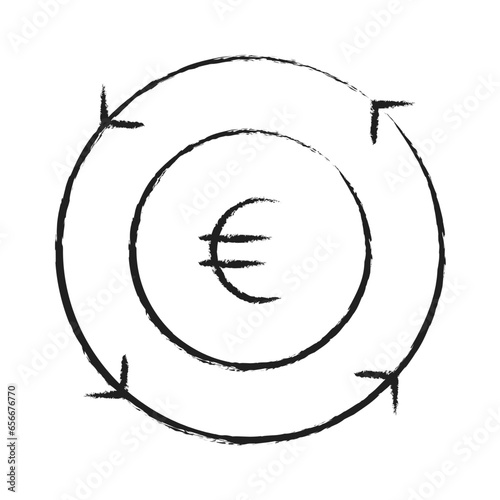 Hand drawn Euro Chargeback icon