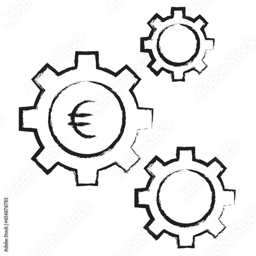 Hand drawn Euro Cog icon