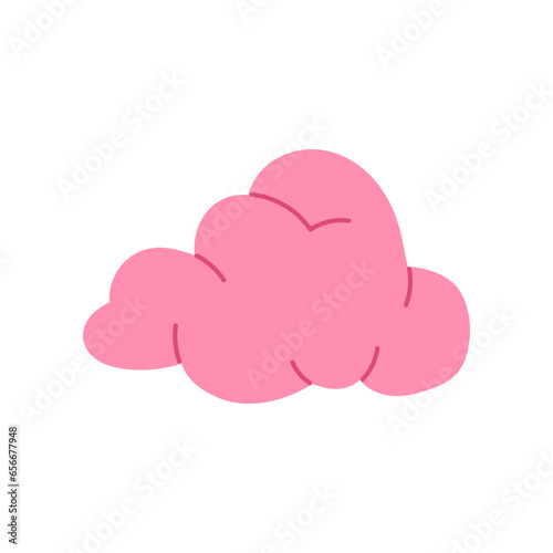 Used chewing gum. Piece of chewed pink bubble gum. Used product, trash. Vector illustration in cartoon style. Isolated white background. photo