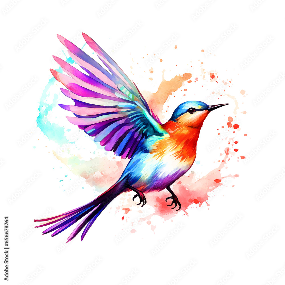 Obraz premium Beautiful bird watercolor paint 