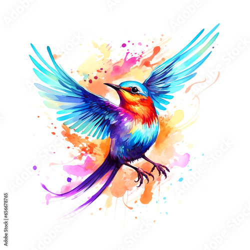 Beautiful bird watercolor paint  © Florin