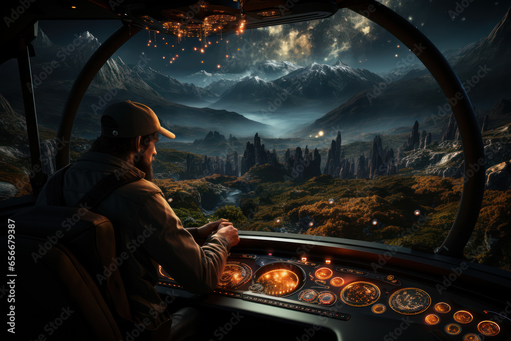 Astronauts aboard a spacecraft on a journey to the outer reaches of the ...