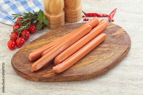 Boiled Pork sausages for brakfast photo