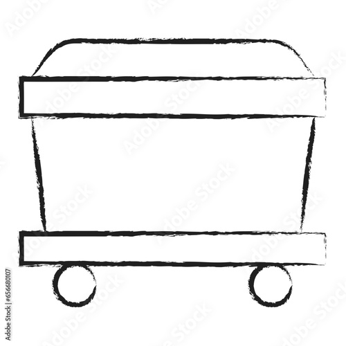 Hand drawn Coal trolly icon