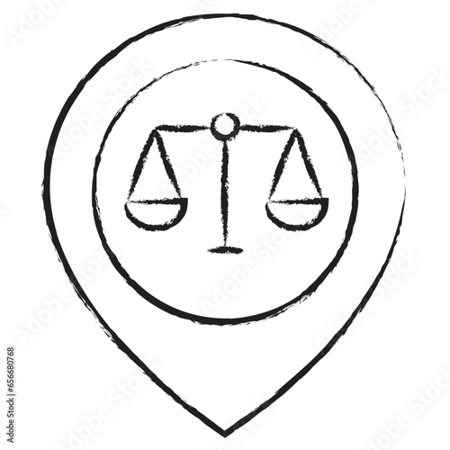 Hand drawn Law Location icon