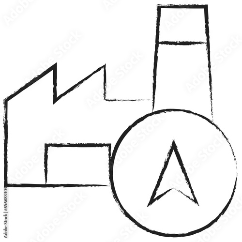 Hand drawn Factory Location icon
