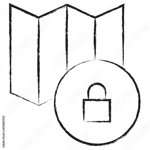 Hand drawn Lock Map icon