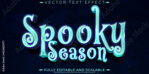 Spooky text effect, editable eerie and haunting customizable font style