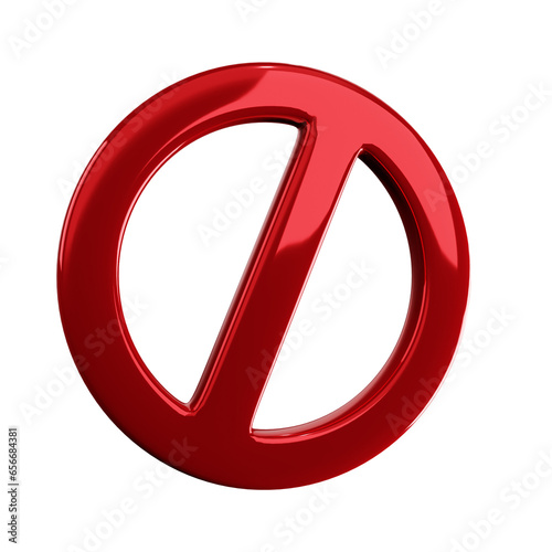 Símbolo 3d Block Bloqueio vermelho Proibido render realista para campanhas selo png sem fundo isolado