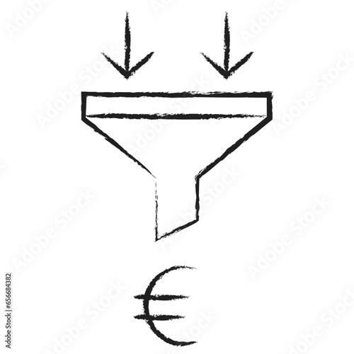 Hand drawn Euro Funnel icon