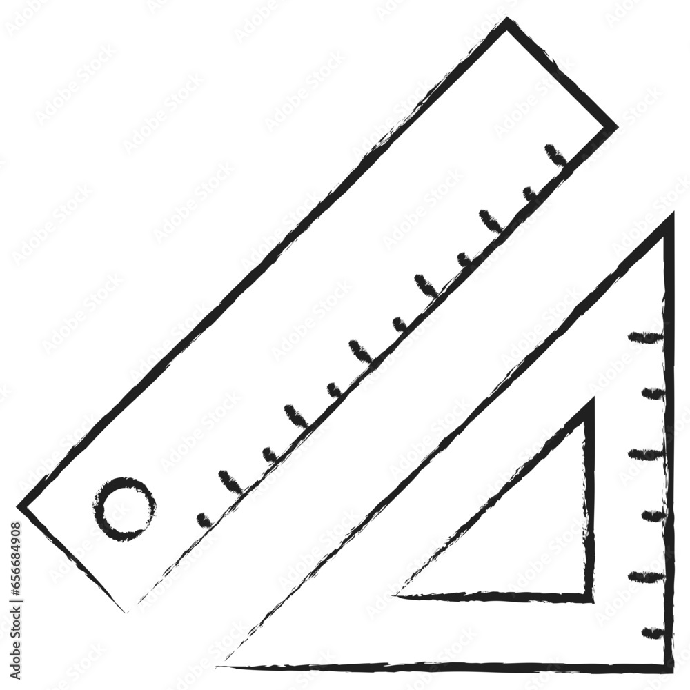 Hand drawn Setsquare icon Hand drawn Setsquare icon