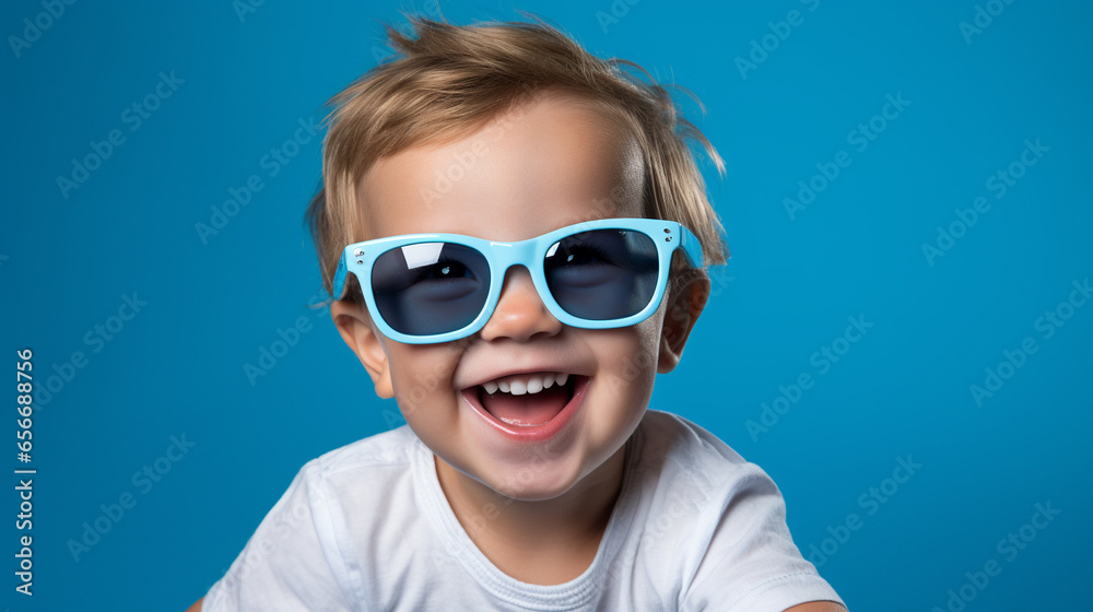 portrait of adorable toddler laughing