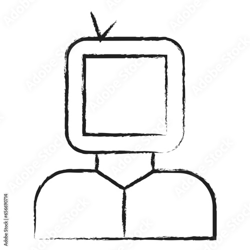 Hand drawn News User Journalist icon