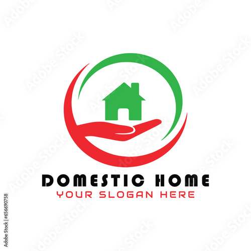domestic home logo design vector