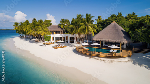 Tropical island luxury hotel paradise beach © Natalia