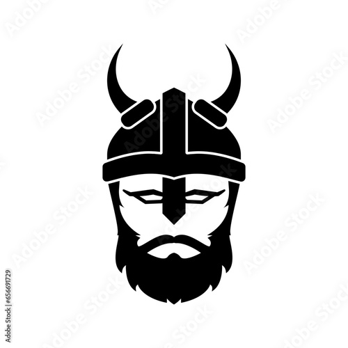 vector icon of Viking Warrior with horns