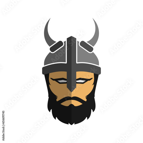 vector icon of Viking Warrior with horns
