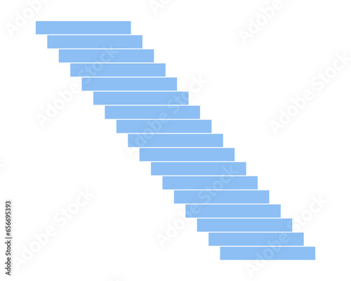 Steps staircase 2D cartoon object. Improve level. Stairway isolated vector item white background. New perspective entrance. Climbing achievement. Up and down structure color flat spot illustration