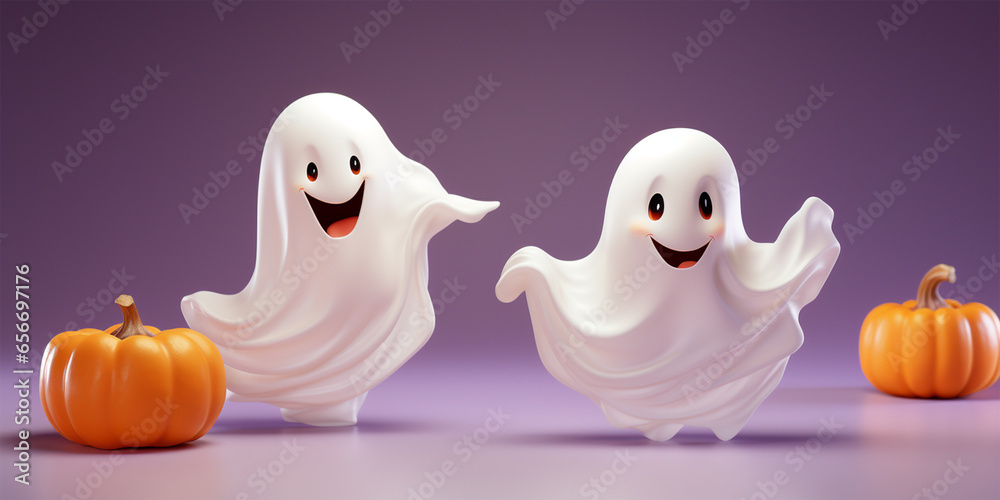 Halloween background with ghosts and pumpkins. Halloween background with ghosts and pumpkins.