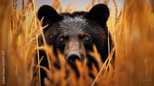 bear grizzly hidden predator photography national geographic style 35mm documentary wallpaper photo