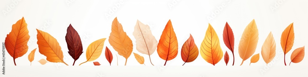 Obraz premium Panorama Fall Autumn Colorful Leaves Background.