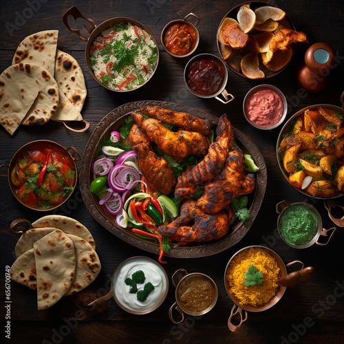 Smoky Elegance: Charred Chicken Tandoori on a Traditional Indian Clay Plate