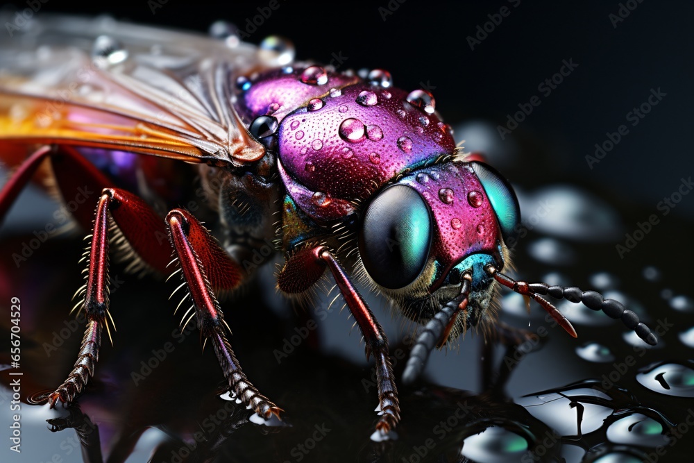 Fototapeta premium macro shot of a fly