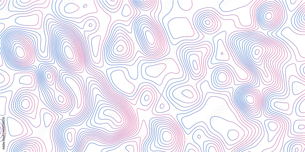 Fototapeta premium The stylized gradient color abstract topographic map with lines and circles background. Topographic multicolored linear background for design. 3D colorful Topographic map background concept.