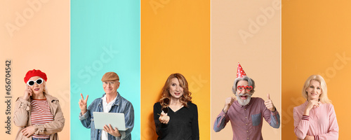 Collage of elderly people o...