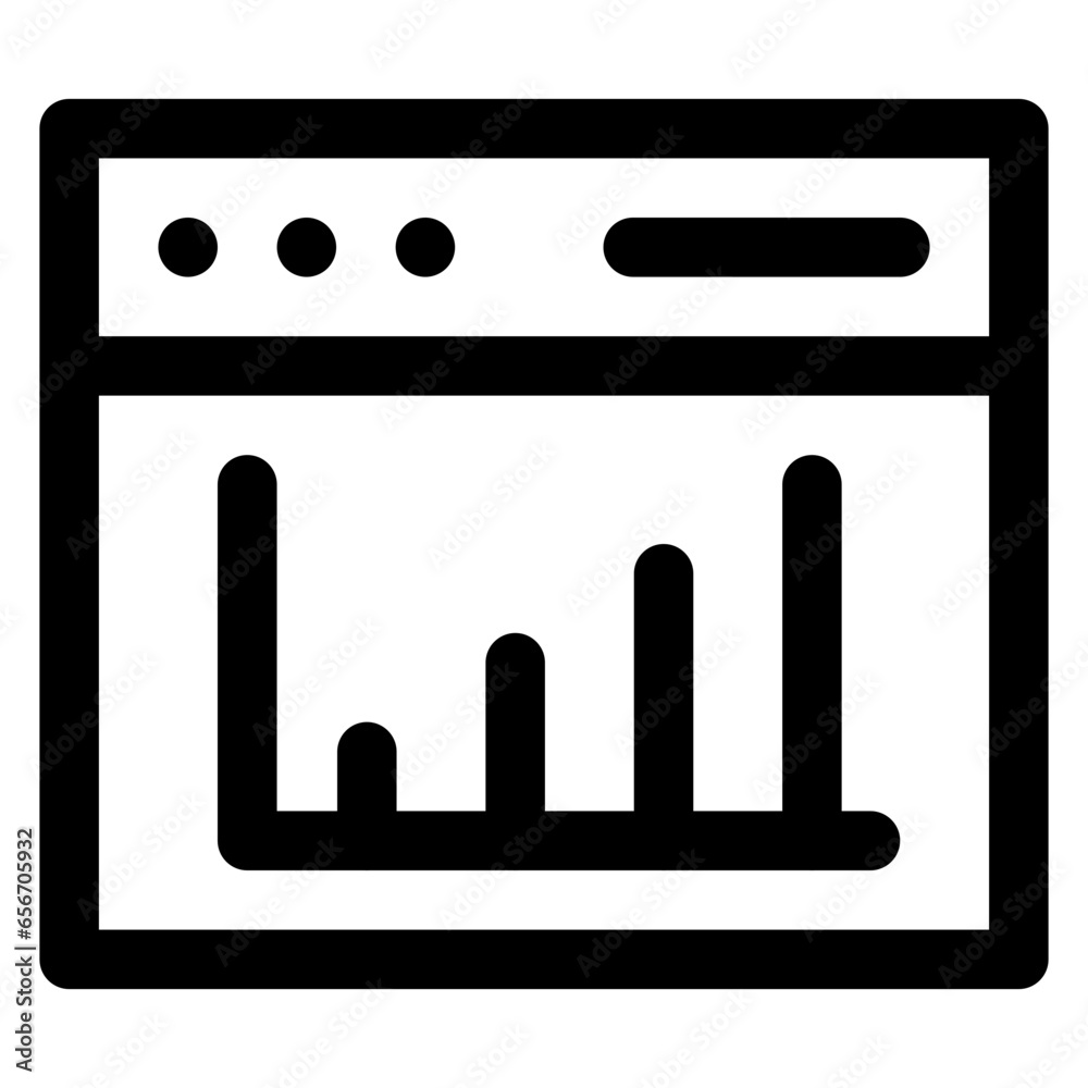 Online Bar Chart Icon Online Bar Chart Icon