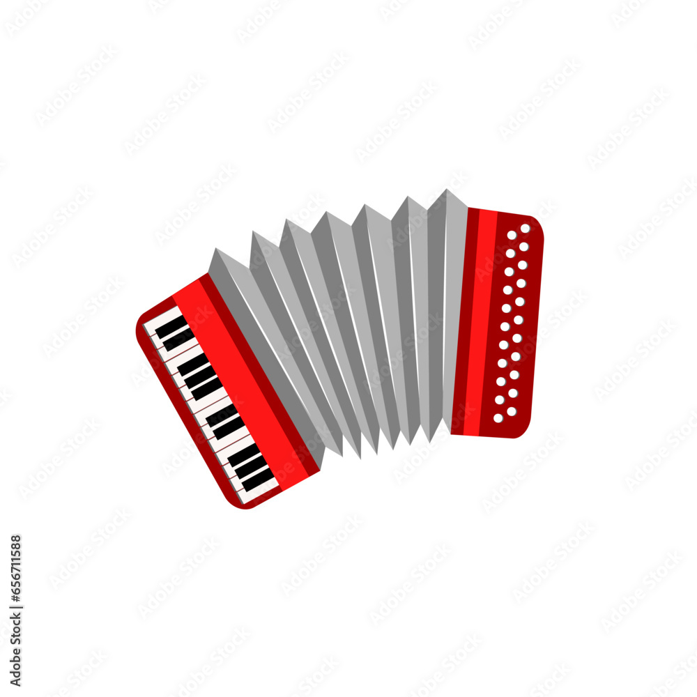illustration of isolated cartoon accordion on white