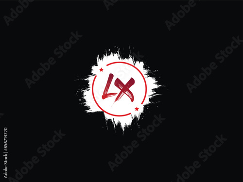 Monogram LX Brush Letter Logo, Typography LX xl Logo Icon Vector For Business