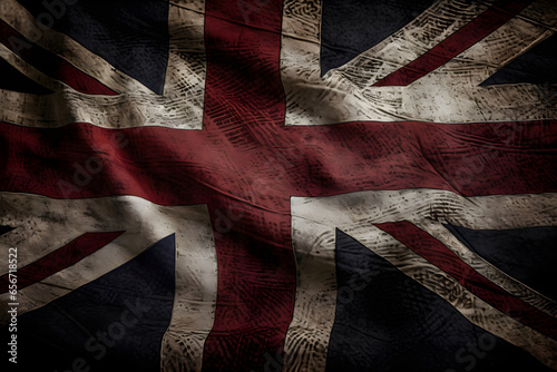 Waving grunge united Kingdom flag, independence day photo