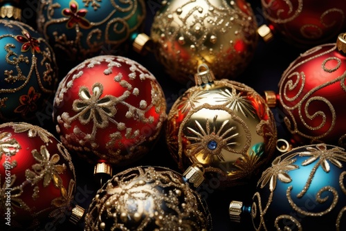 "Capture the Sparkle: Glistening Christmas Ornament Art" AI generated.