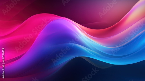 Soft wave neon pink, blue and red background created with Generative AI