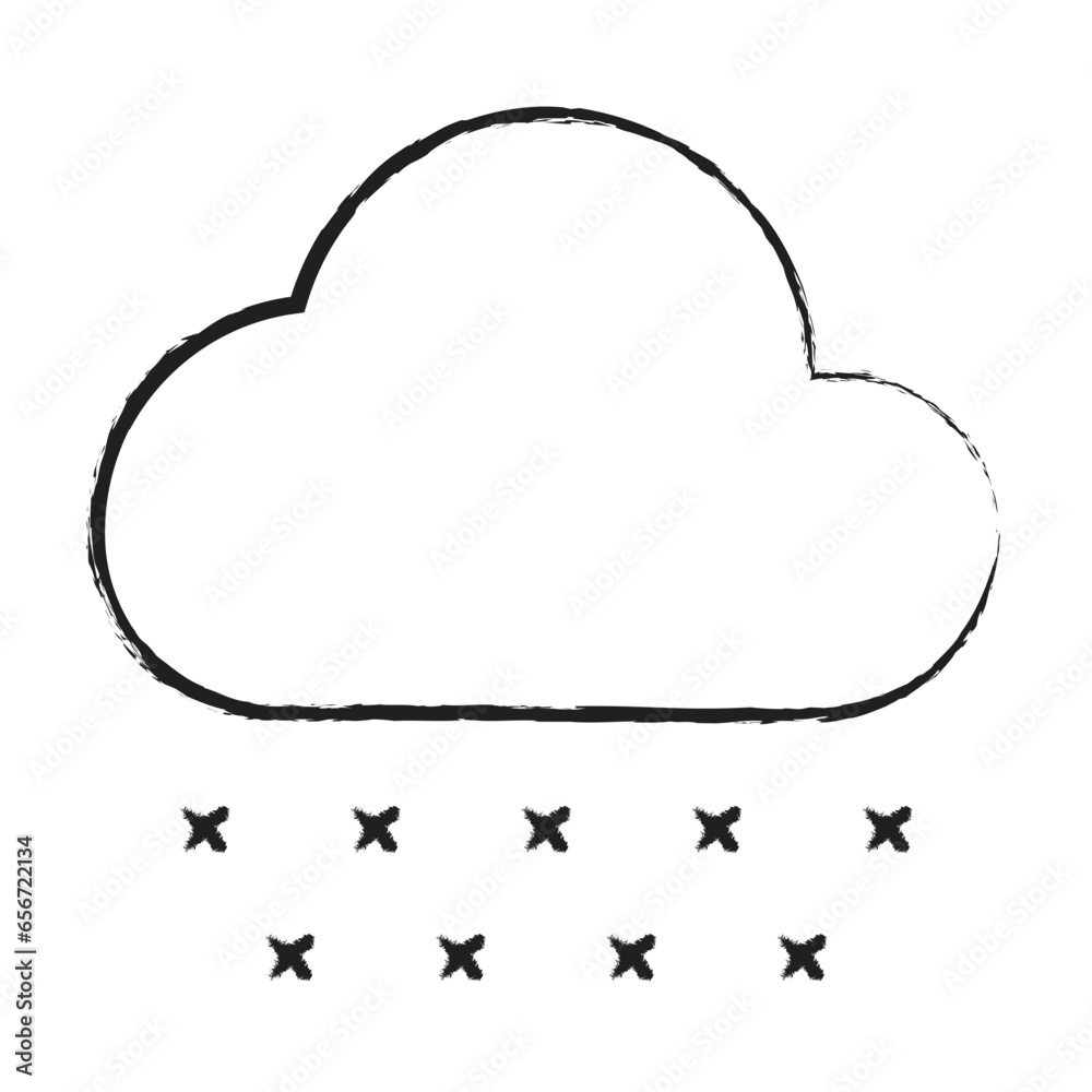 Hand drawn Snowfall icon Hand drawn Snowfall icon