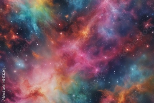 Full-color spectrum in galactic space scene
